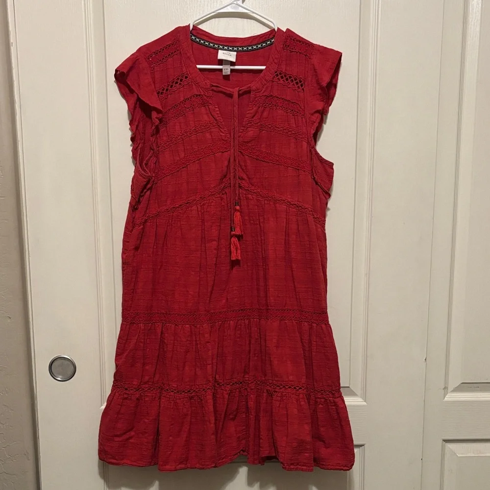 Knox Rose Red Mini Dress with Tassel Tie - Picture 1 of 7